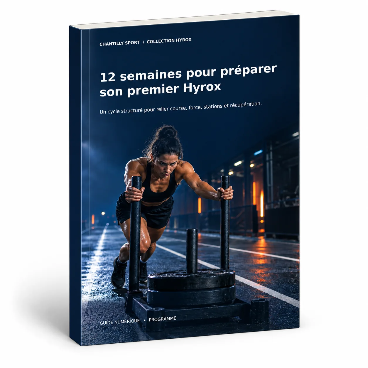 Maquette en volume de l’e-book 12 semaines pour préparer son premier Hyrox