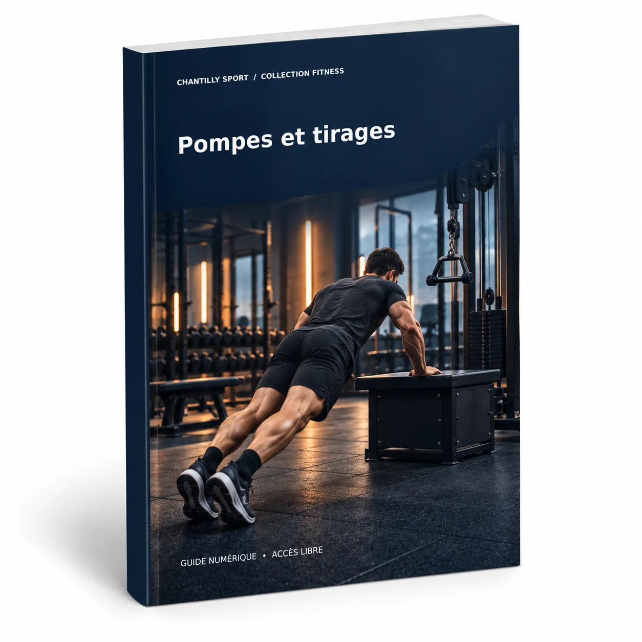 Maquette en volume de l’e-book Pompes et tirages : équilibrer le haut du corps