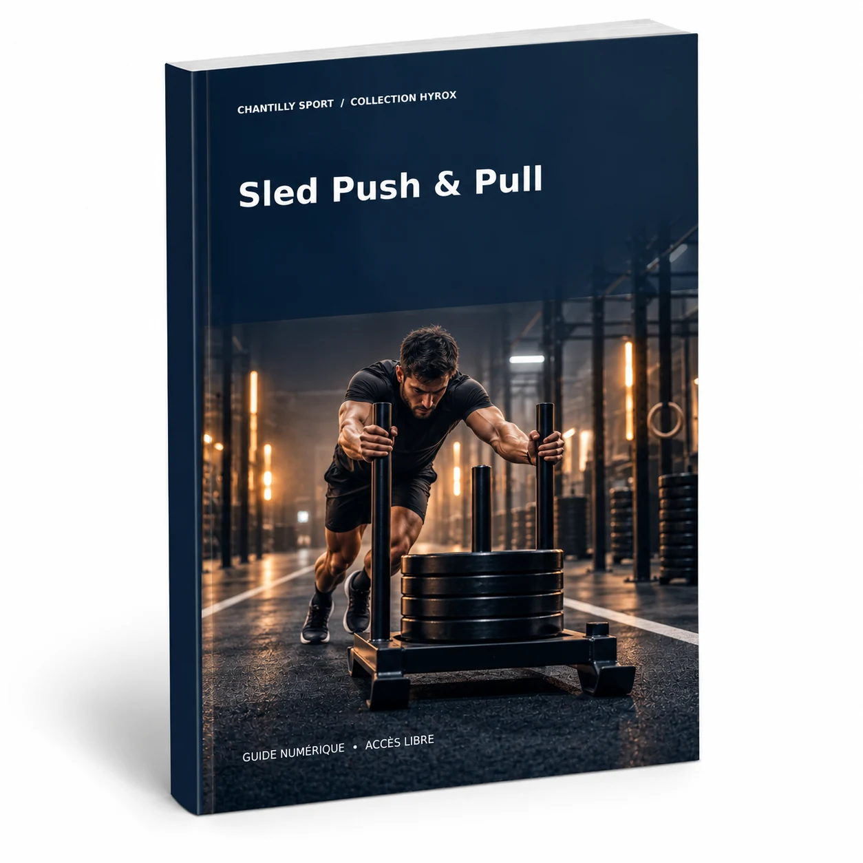 Maquette en volume de l’e-book Sled Push et Sled Pull : progresser au traîneau